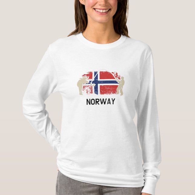 Norwegian Flag Norway Flag T-Shirt (Front)