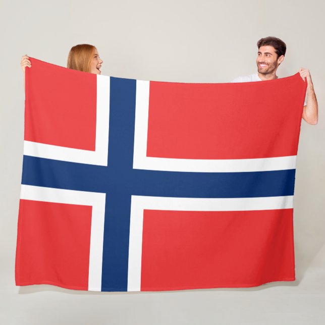 Norwegian Flag (Norway) Fleece Blanket (In Situ)