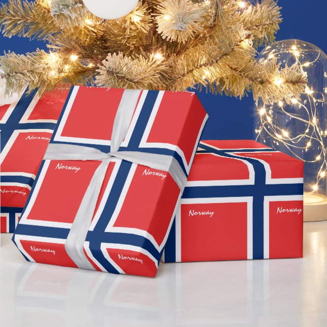 Norwegian Flag & Norway gifts /sports fans Wrapping Paper (Holidays)