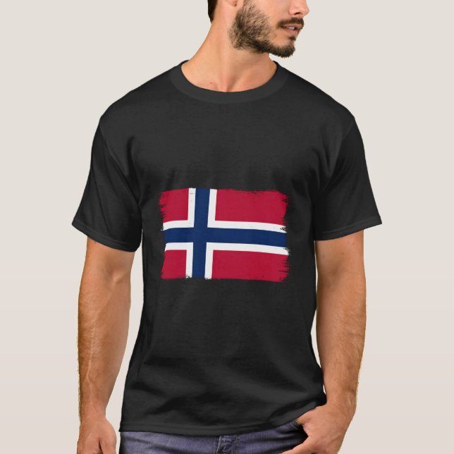Norwegian Flag Norway T-Shirt (Front)