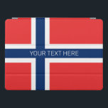 Norwegian flag of Norway custom 12.9 inch Apple iPad Pro Cover<br><div class="desc">Norwegian flag of Norway custom 12.9 inch Apple iPad Pro cover with name or monogram. Personalised Christmas or Birthday gift idea for him or her. Country flag protector case design with text template. Folding smart cover that folds into a handy stand with on off function. Novelty tech accessories for school,...</div>