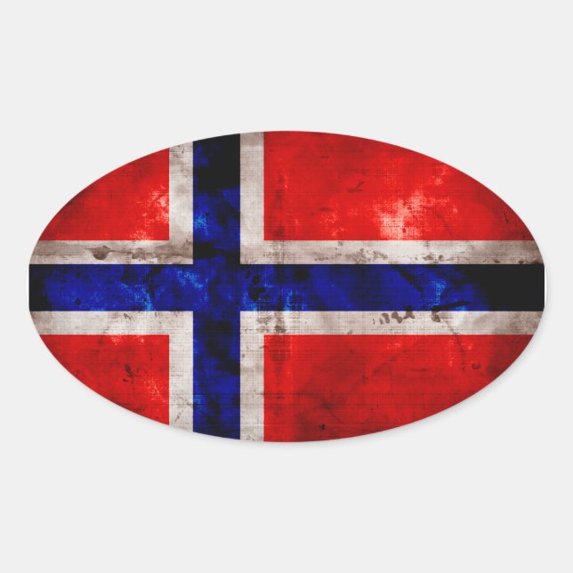 Norwegian Flag Oval Sticker (Front)