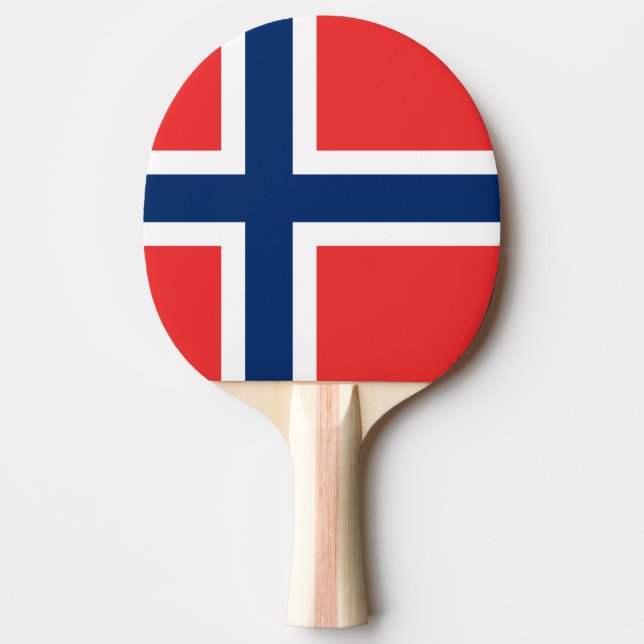Norwegian flag ping pong paddle (Front)