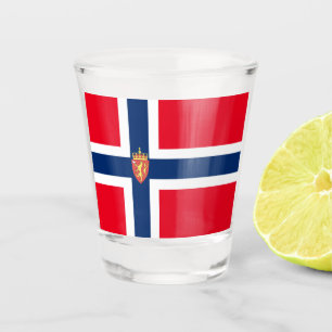 Norwegian flag shot glass