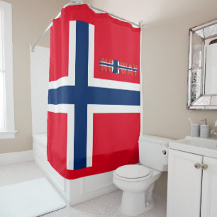 Norwegian flag shower curtain