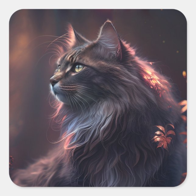 Norwegian Forest Cat Art Sticker (Front)