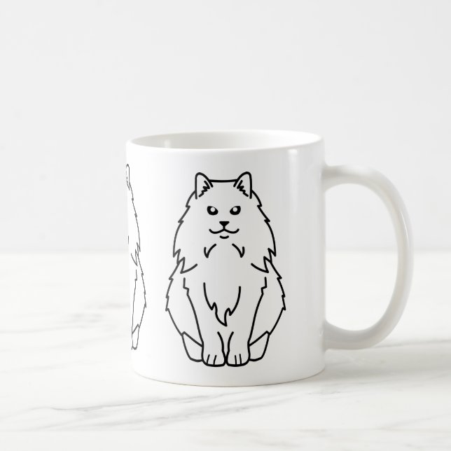 Norwegian Forest Cat Cartoon Coffee Mug (Right)
