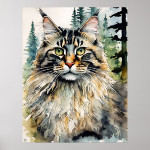 Norwegian Forest Cat - Cat Art Print