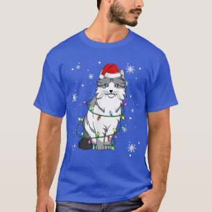 Norwegian Forest Cat Christmas Lights Christmas Ca T-Shirt