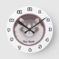 Norwegian Forest Cat clock