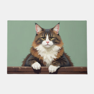 Norwegian Forest Cat Doormat Art
