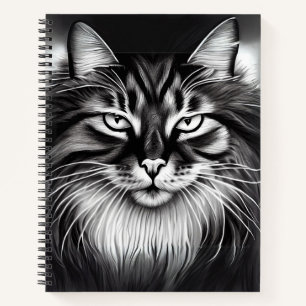 Norwegian Forest Cat in Black and White Journal