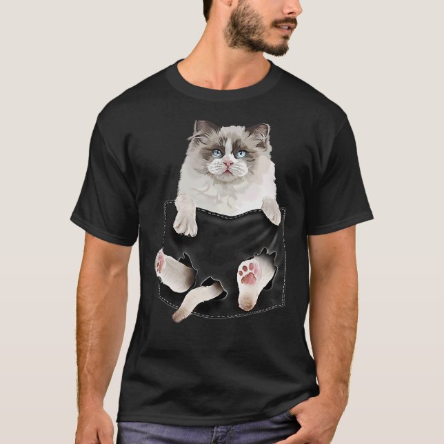 Norwegian Forest Cat in Pocket T-Shirt (Front)