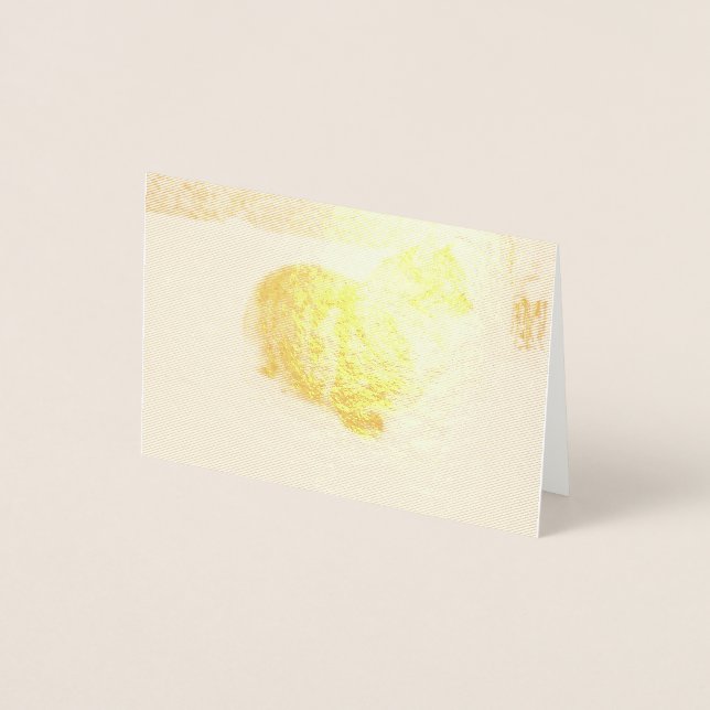 norwegian forest cat in snow foil card (Front)