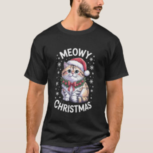 Norwegian Forest Cat Meowy Christmas Holiday Wreat T-Shirt