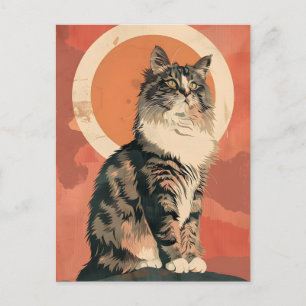 Norwegian Forest Cat Modern Art Postcard