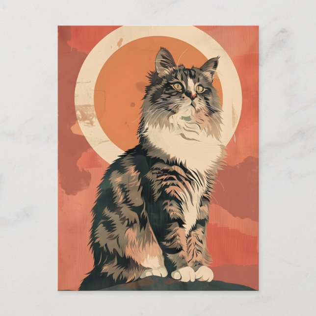 Norwegian Forest Cat Modern Art Postcard (Front)