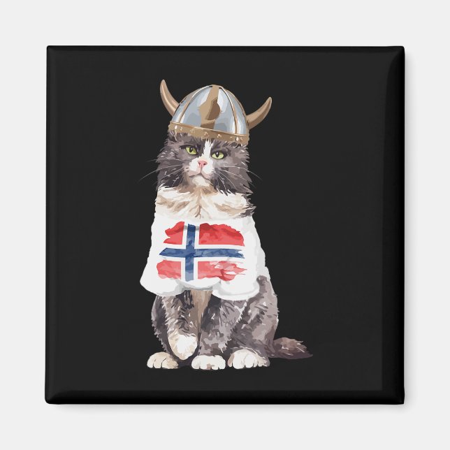 Norwegian Forest Cat Norway Flag  Magnet (Front)