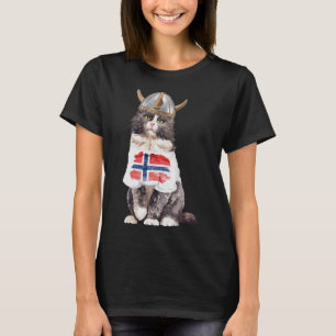 Norwegian Forest Cat Norway Flag  T-Shirt