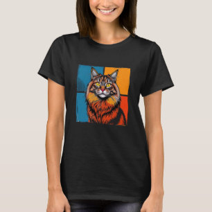 Norwegian Forest Cat Pop Art Funny for Cat Owners T-Shirt