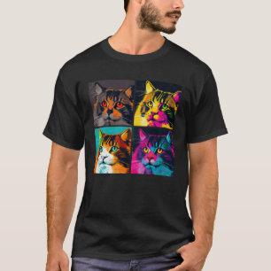Norwegian Forest Cat Pop Illustration Colorful  4 T-Shirt
