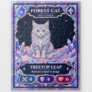 Norwegian Forest Cat, Rainbow Foil Art Jigsaw Puzzle