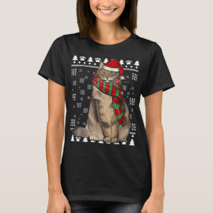 Norwegian Forest Cat Santa Hat Xmas Ugly Christmas T-Shirt