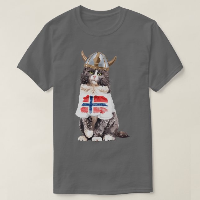 Norwegian Forest Cat Viking T-Shirt (Design Front)