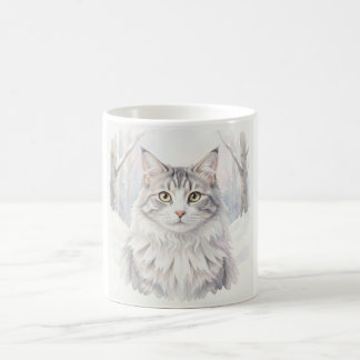 Norwegian Forest Cat Watercolour Portrait Coffee Mug