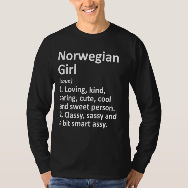 Norwegian Girl Norway  Funny Country Home Roots De T-Shirt (Front)