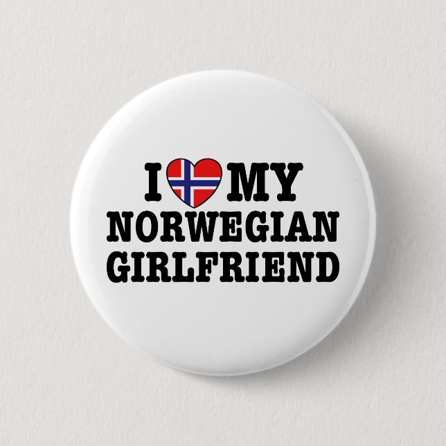 Norwegian Girlfriend 6 Cm Round Badge (Front)