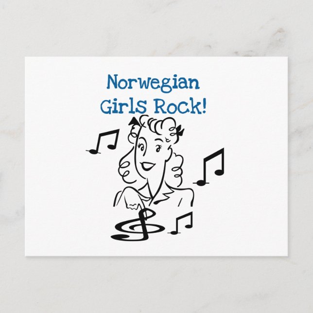 Norwegian Girls Rock Postcard (Front)