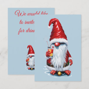 Norwegian Gnome Holding A Cranberry Juice Cocktail Invitation