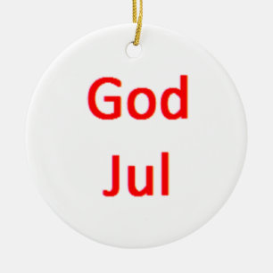 norwegian god jul ceramic tree decoration