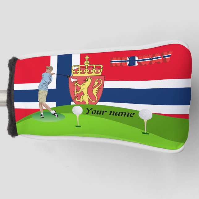 Norwegian golfer golf head cover (Front)
