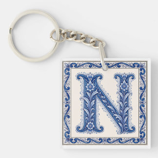 Norwegian Heritage N Monogram - Blue Key Ring