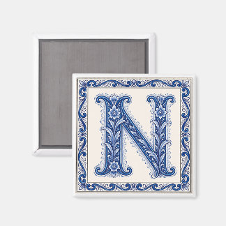 Norwegian Heritage N Monogram - Blue Magnet