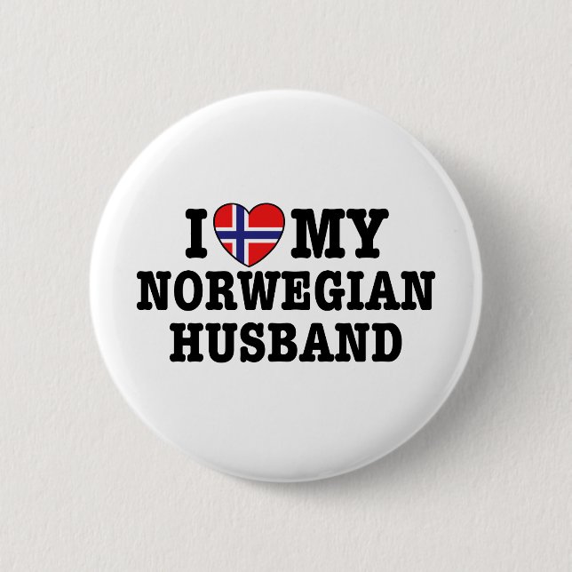 Norwegian Husband 6 Cm Round Badge (Front)
