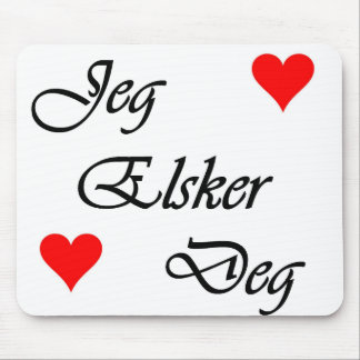 Norwegian "I love you" Norsk Jeg Elsker Deg Nordic Mouse Pad
