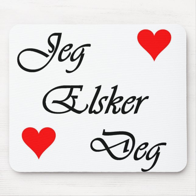 Norwegian "I love you" Norsk Jeg Elsker Deg Nordic Mouse Pad (Front)