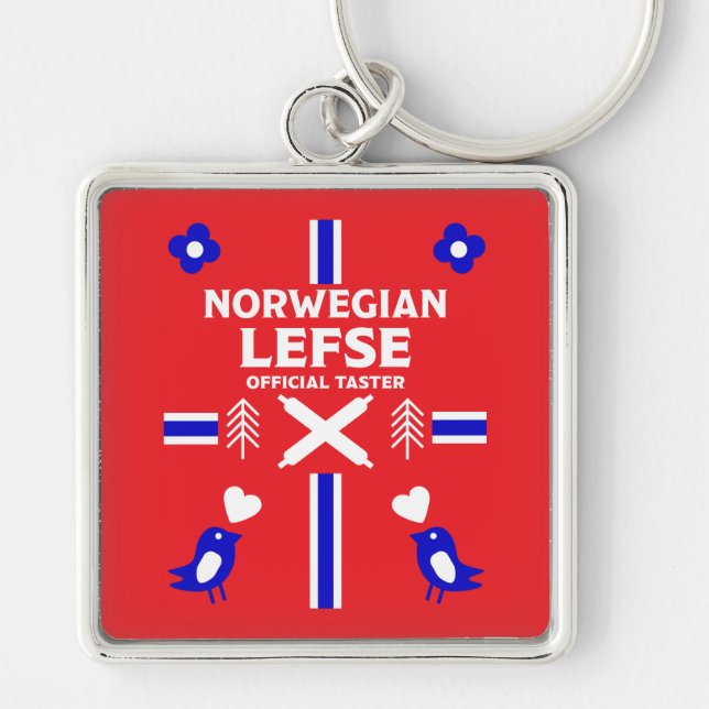 Norwegian Lefse Flatbread Apron Key Ring (Front)
