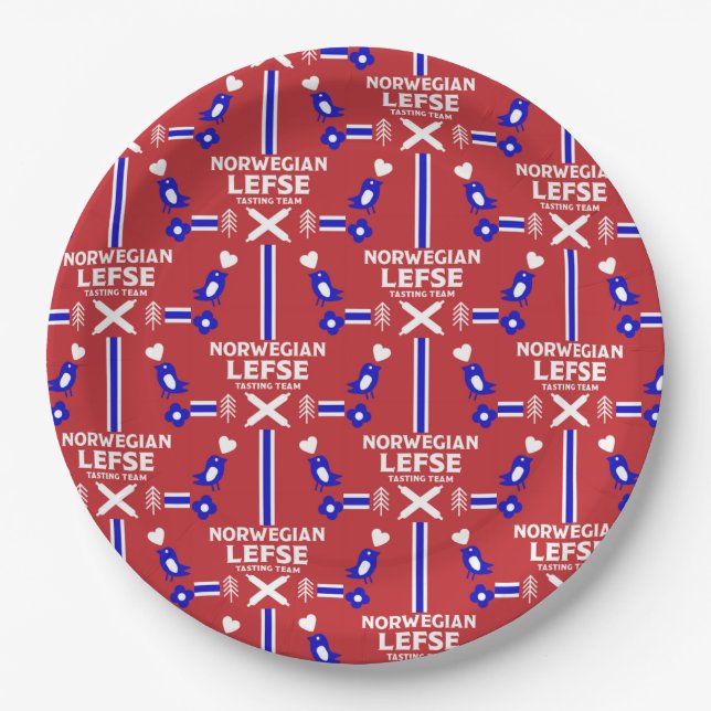Norwegian Lefse Flatbread Apron Paper Plate (Front)