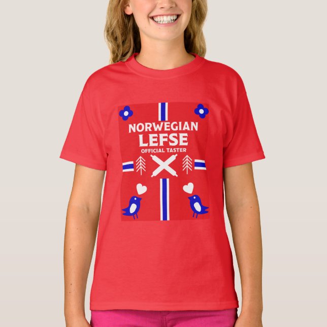 Norwegian Lefse Flatbread Apron T-Shirt (Front)