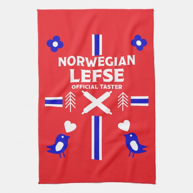 Norwegian Lefse Flatbread Apron Tea Towel (Vertical)
