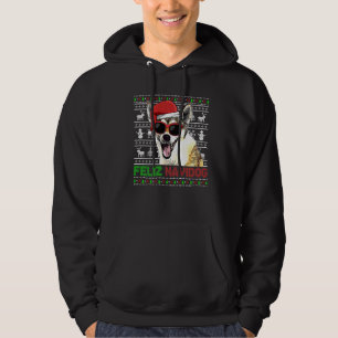 Norwegian Lundehund Dog Feliz Navidog Funny Christ Hoodie