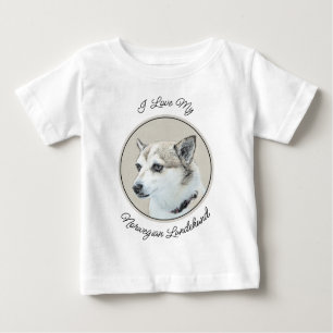 Norwegian Lundehund Painting - Original Dog Art Baby T-Shirt