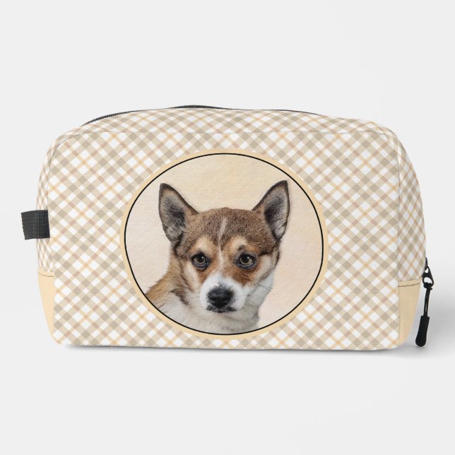 Norwegian Lundehund Painting Original Dog Art Dopp Kit (Front)