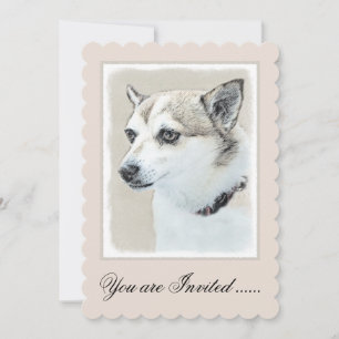 Norwegian Lundehund Painting - Original Dog Art Invitation