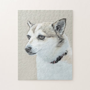 Norwegian Lundehund Painting - Original Dog Art Jigsaw Puzzle