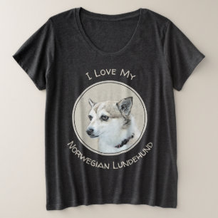 Norwegian Lundehund Painting - Original Dog Art Plus Size T-Shirt